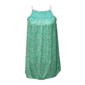 Zara Women's floral Sleeveless Dress Green & White Boho Sizes XSmall
